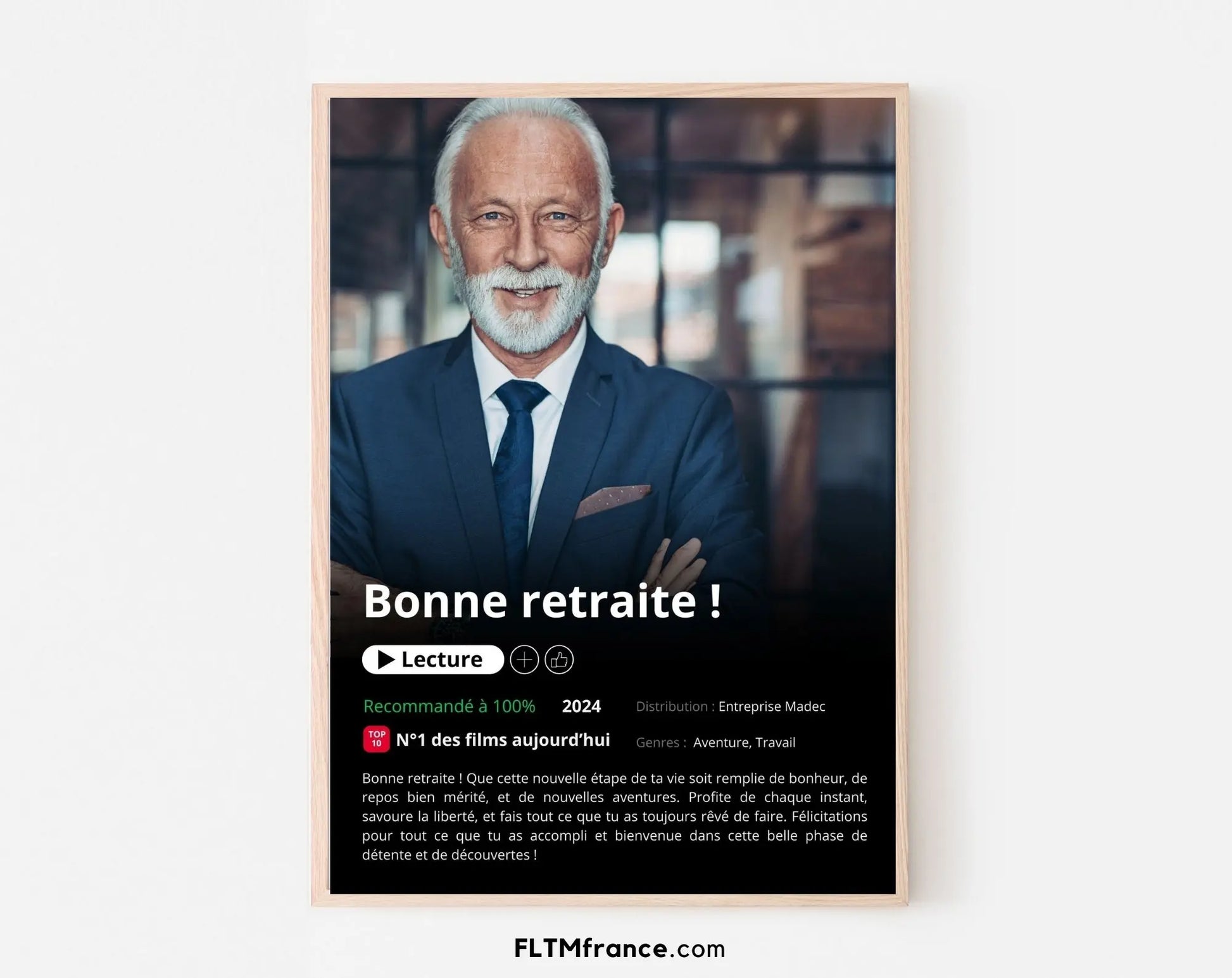 Affiche Netflix retraite personnalisée FLTMfrance