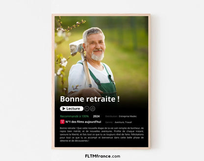 Affiche Netflix retraite personnalisée FLTMfrance