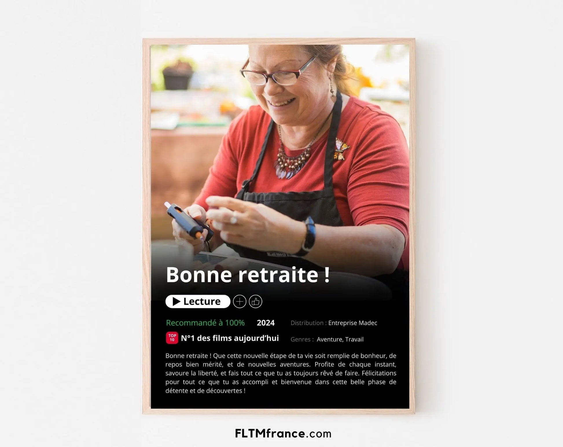 Affiche Netflix retraite personnalisée FLTMfrance