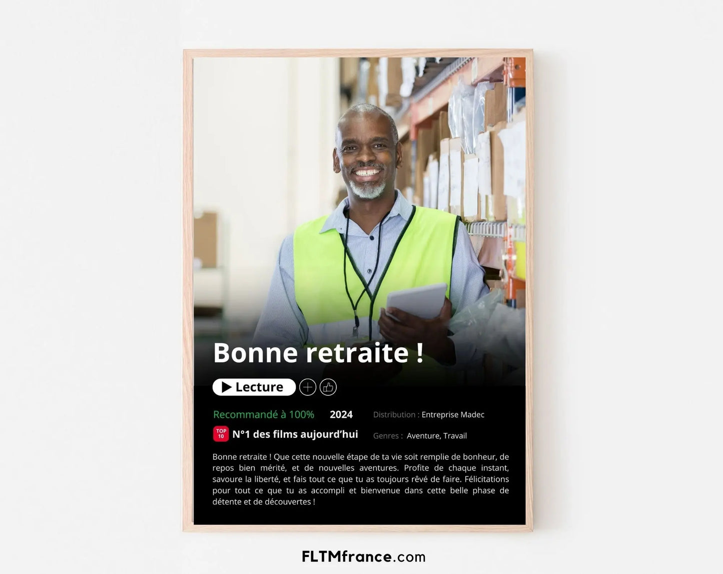 Affiche Netflix retraite personnalisée FLTMfrance