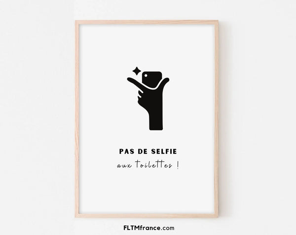 Affiche Pas de selfie aux toilettes - Poster humour WC