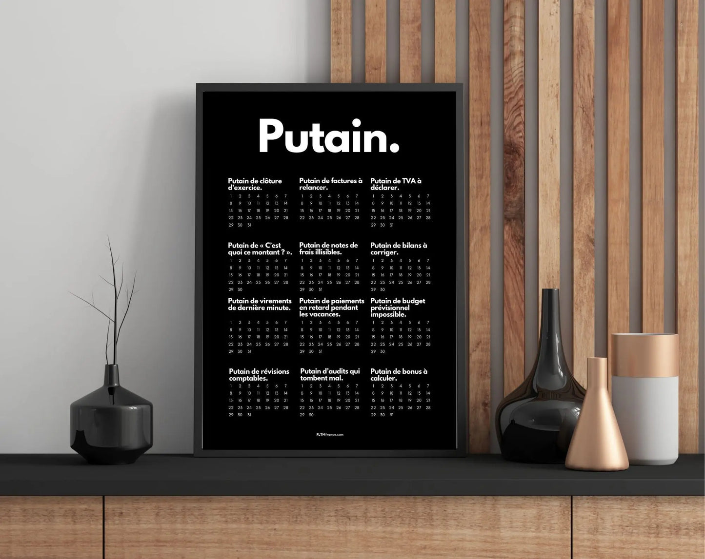 Affiche Putain pour le service comptabilité - Calendrier Putain FLTMfrance