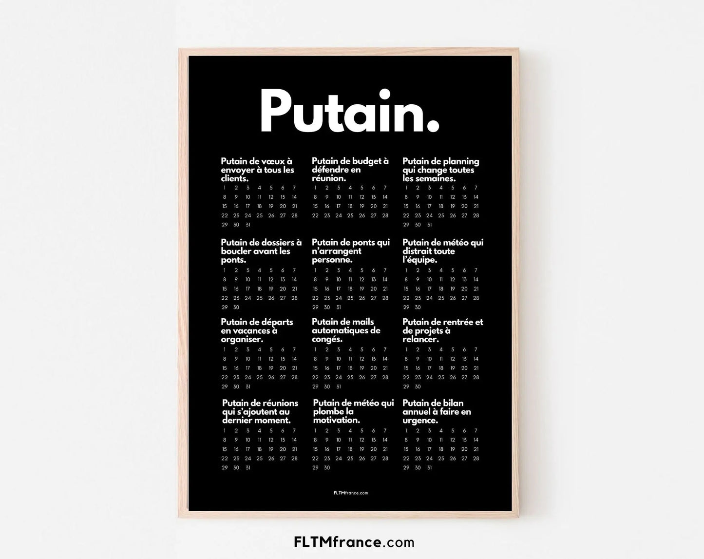 Affiche Putain pour un patron - Calendrier Putain FLTMfrance