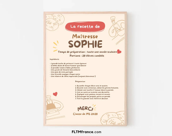 Affiche Recette maîtresse personnalisée