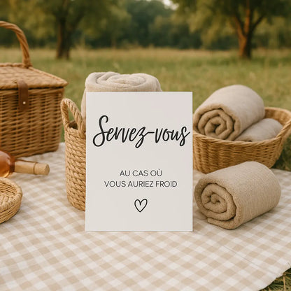 Affiche Servez-vous en couvertures - Affiche décoration événement FLTMfrance