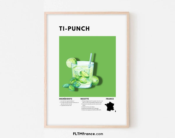 Affiche Ti-punch - Affiche recette de cocktail