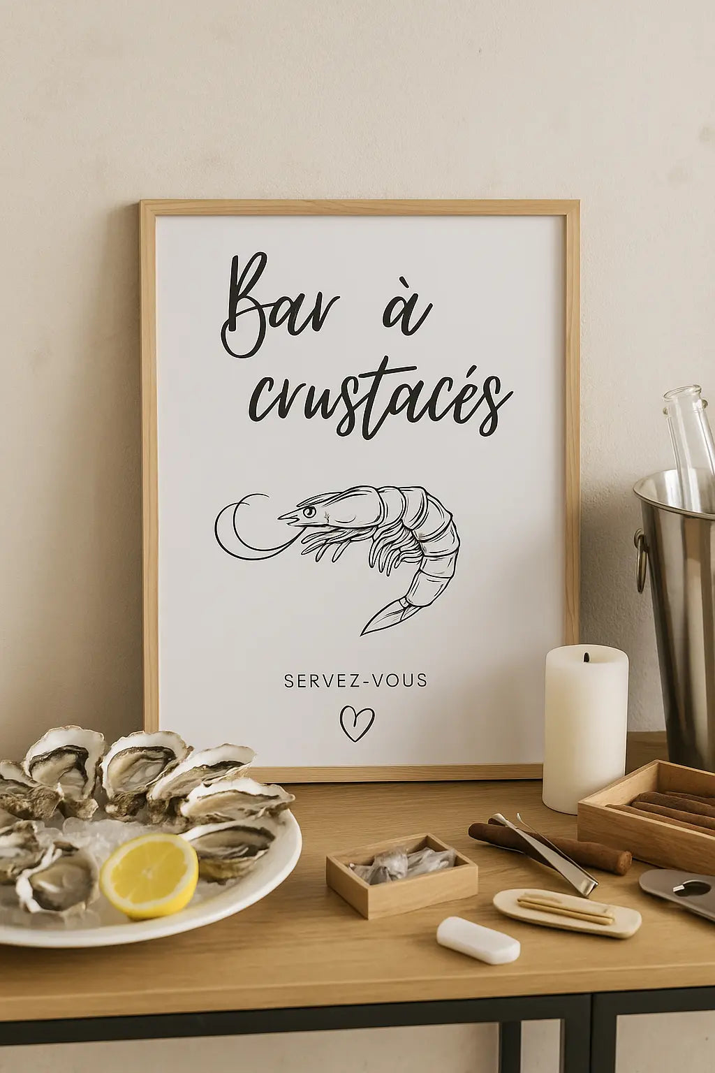 Affiche bar à crustacés - Affiche décoration événement FLTMfrance