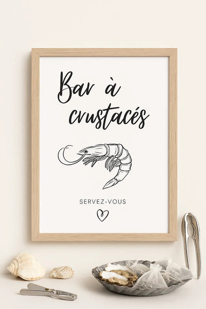 Affiche bar à crustacés - Affiche décoration événement FLTMfrance
