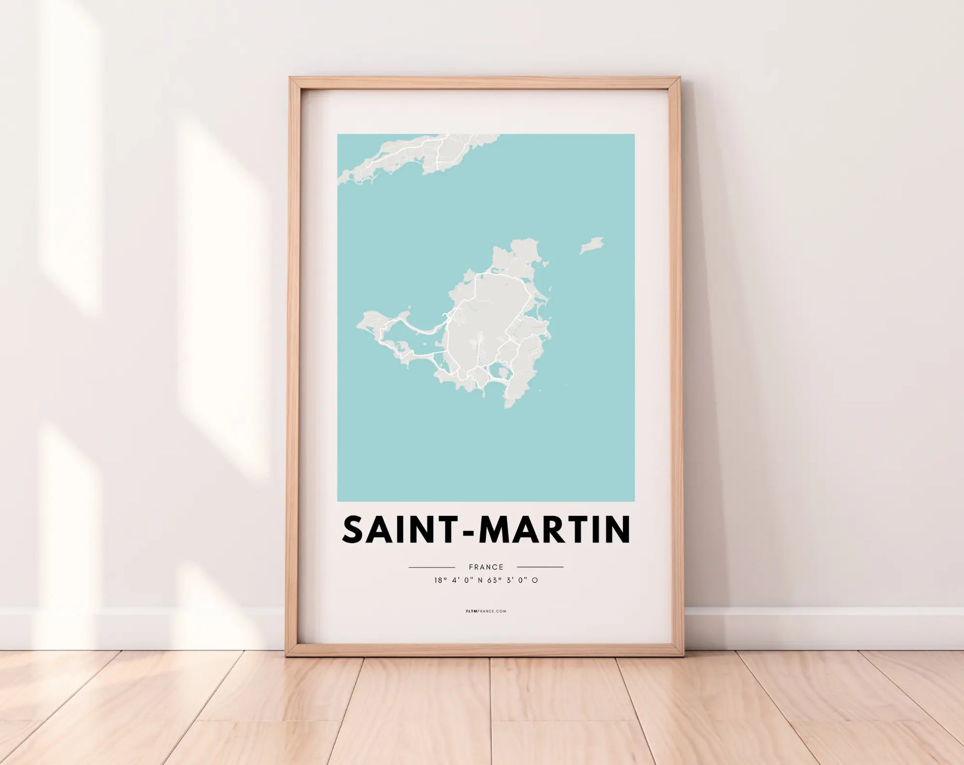 Affiche carte Saint-Martin - Villes de France FLTMfrance