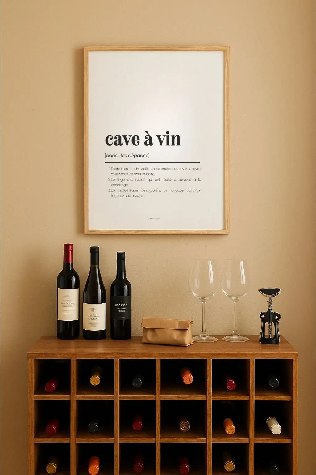 Affiche définition cave à vin - Affiche définition humour FLTMfrance