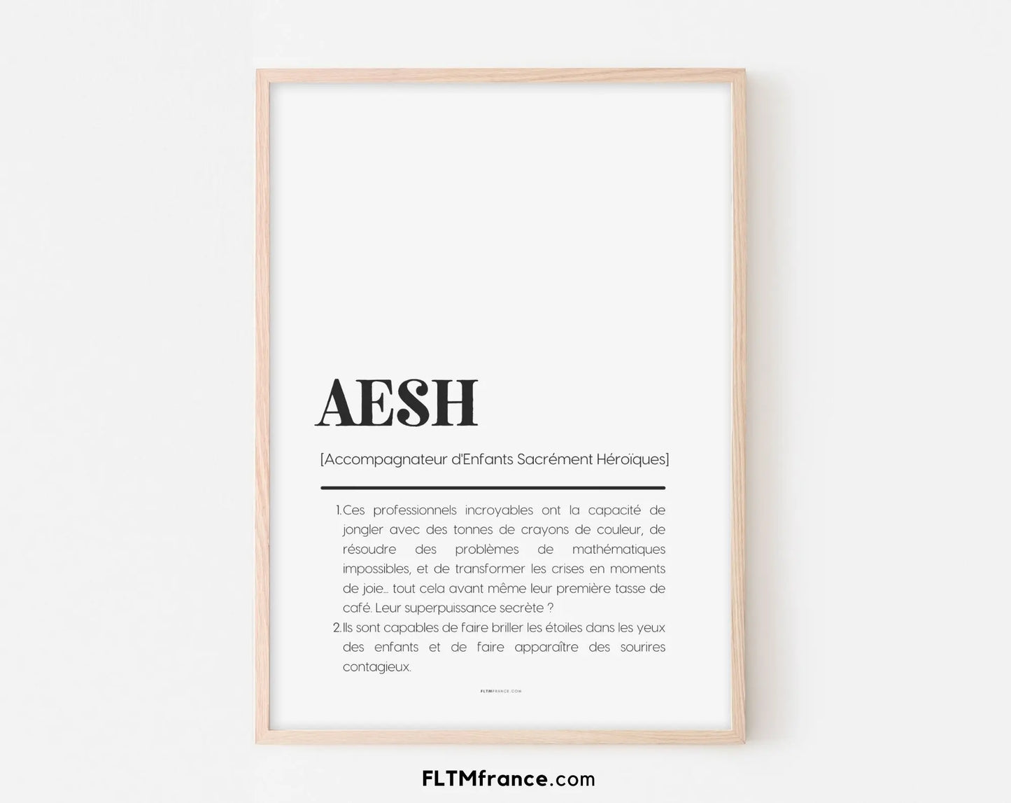 Affiche définition AESH - Affiche définition humour FLTMfrance