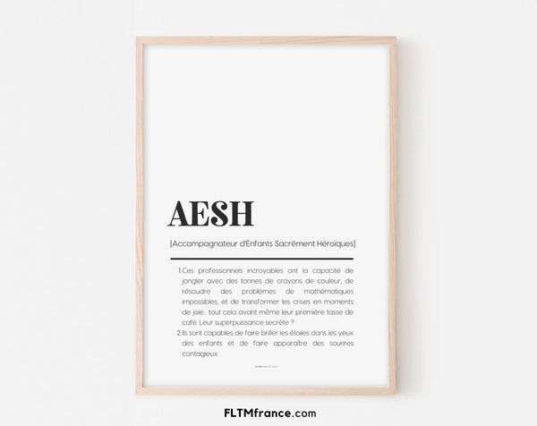 Affiche définition AESH - Affiche définition humour