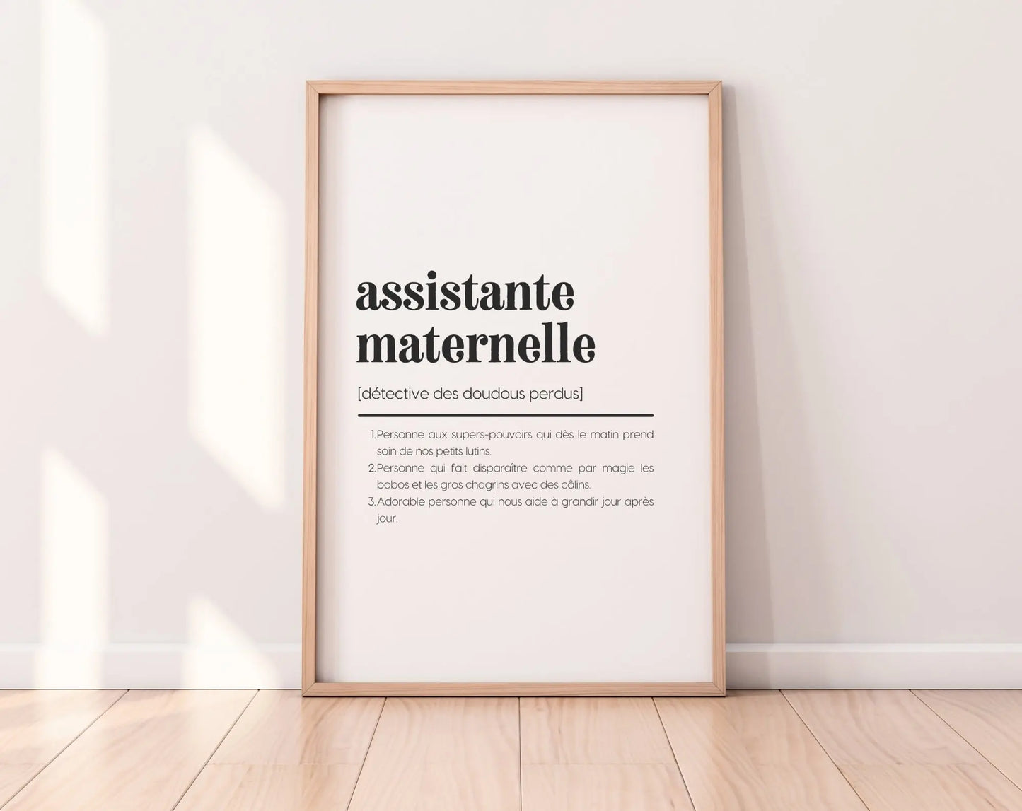 Affiche définition assistante maternelle - Affiche définition humour FLTMfrance