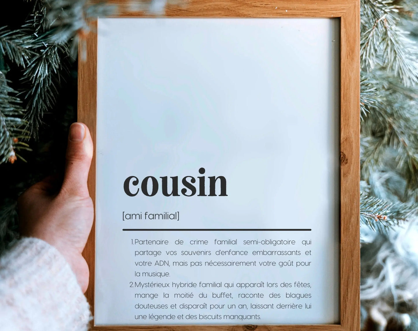 Affiche définition cousin - Affiche définition humour famille FLTMfrance