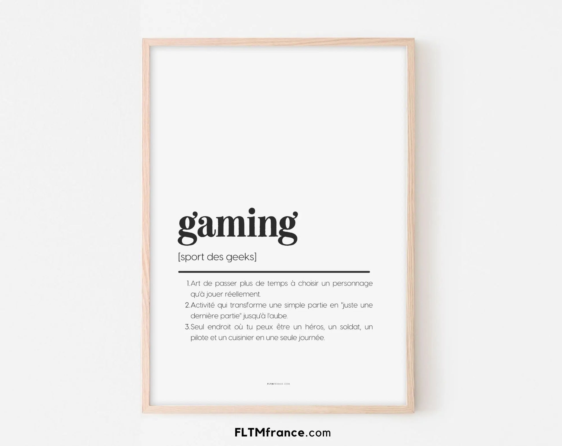 Affiche définition gaming - Affiche définition humour FLTMfrance