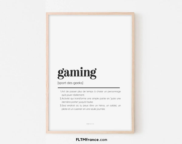 Affiche définition gaming - Affiche définition humour