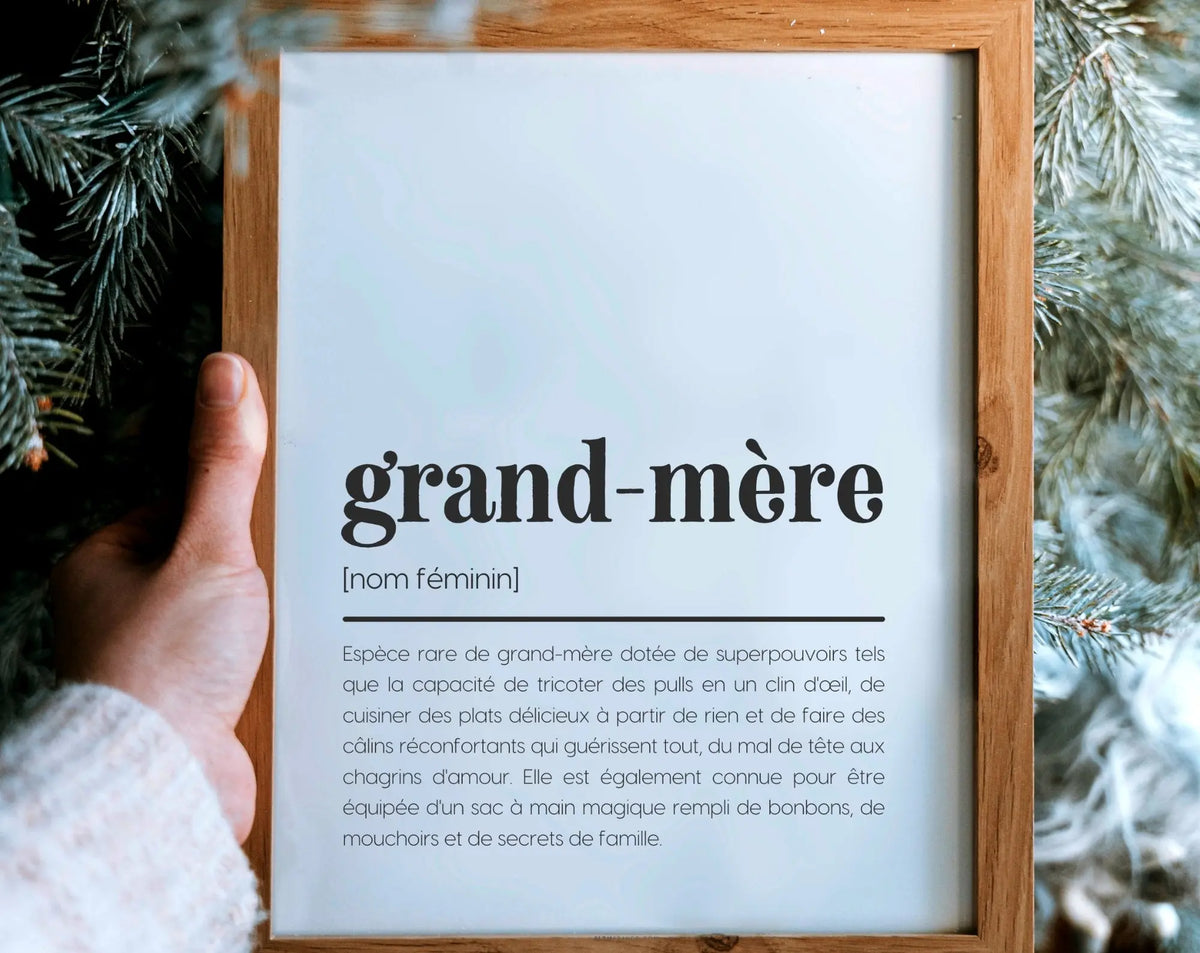 Affiche définition grand-mère humour famille | FLTM