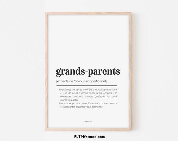 Affiche définition grands-parents - Affiche définition humour