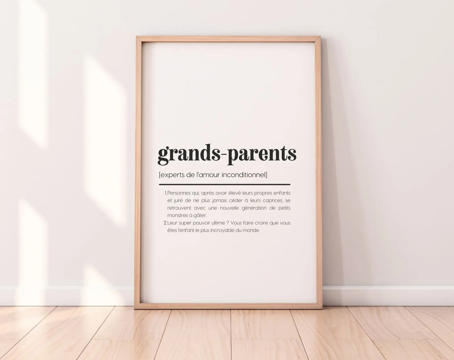 Affiche définition grands-parents - Affiche définition humour FLTMfrance