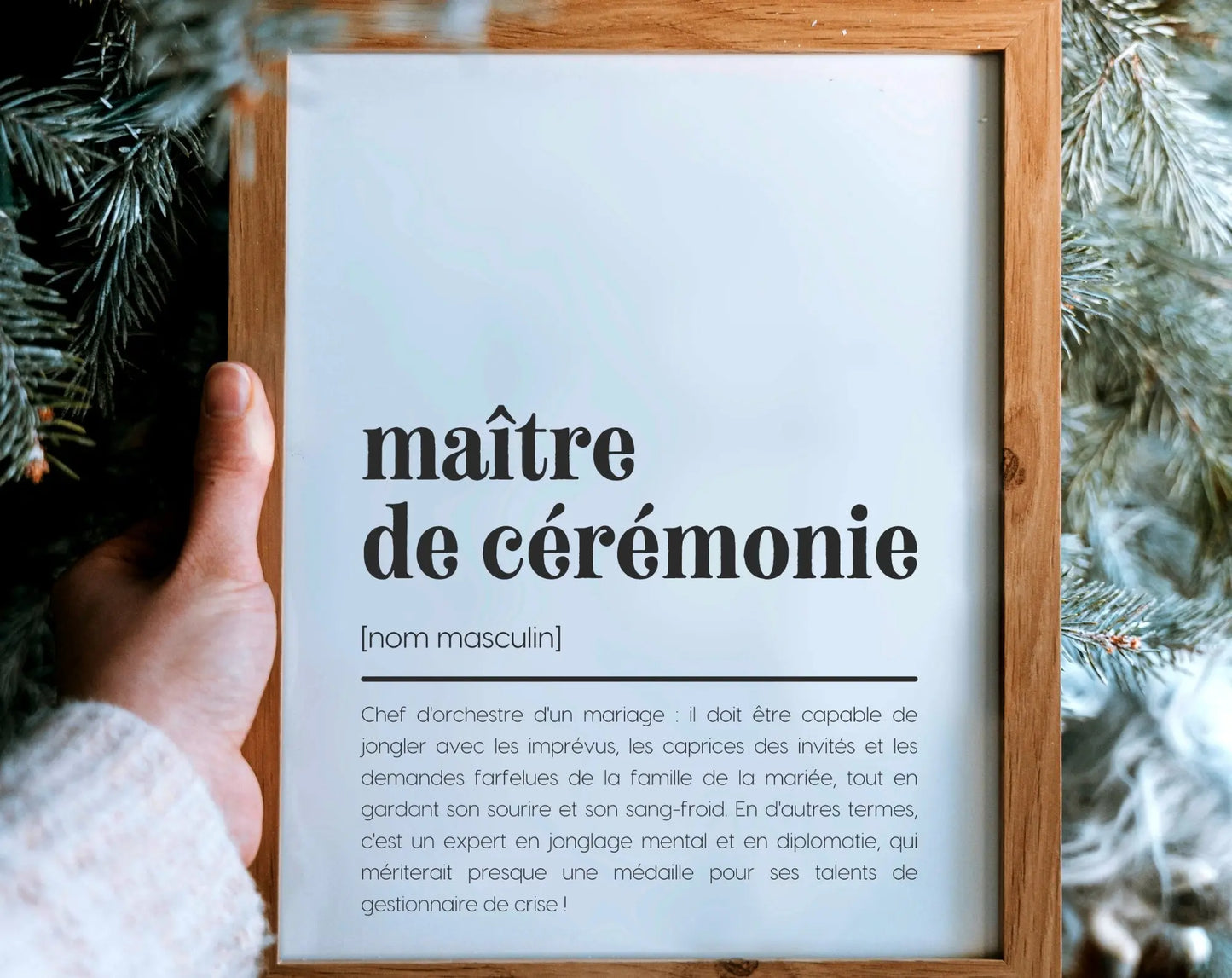 Affiche définition maître de cérémonie - Affiche définition humour mariage FLTMfrance