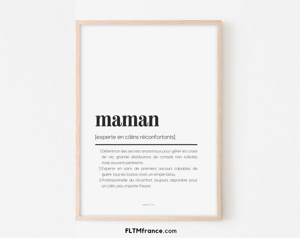 Affiche définition maman - Affiche définition humour famille