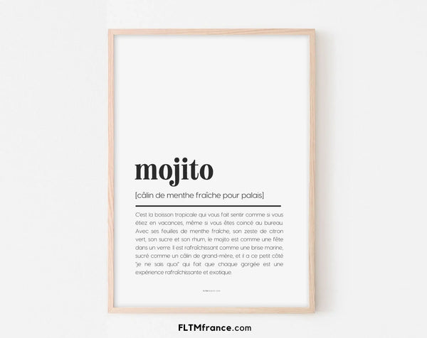 Affiche définition mojito - Affiche définition humour