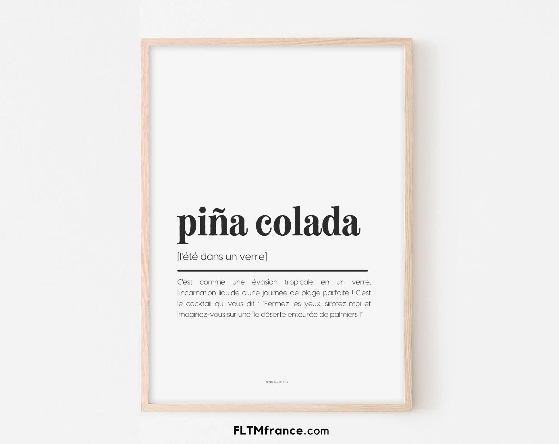 Affiche définition pina colada - Affiche définition humour FLTMfrance