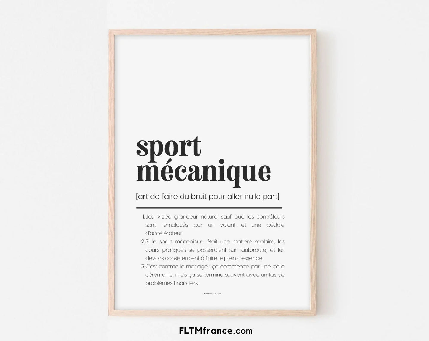 Affiche définition sport mécanique - Affiche définition humour FLTMfrance