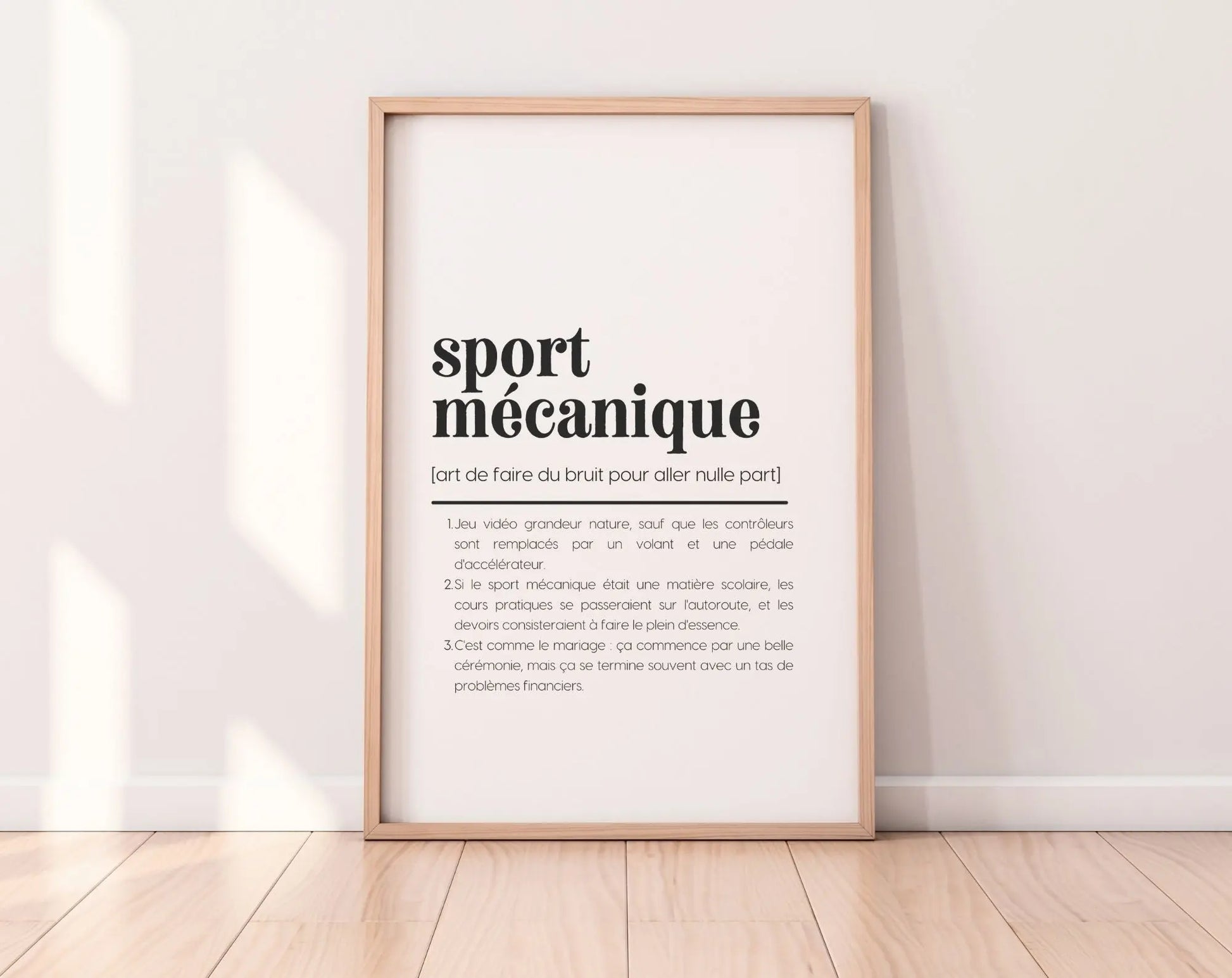 Affiche définition sport mécanique - Affiche définition humour FLTMfrance