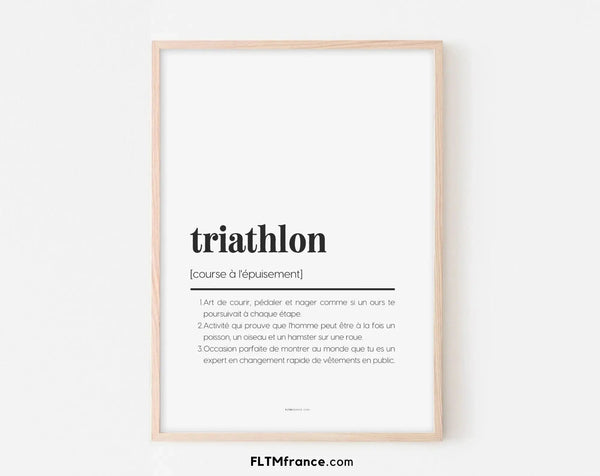 Affiche définition triathlon - Affiche définition humour sport