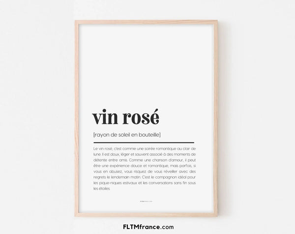 Affiche définition vin rosé - Affiche définition humour