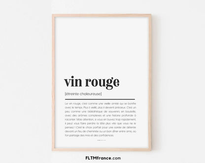 Affiche définition vin rouge - Affiche définition humour FLTMfrance