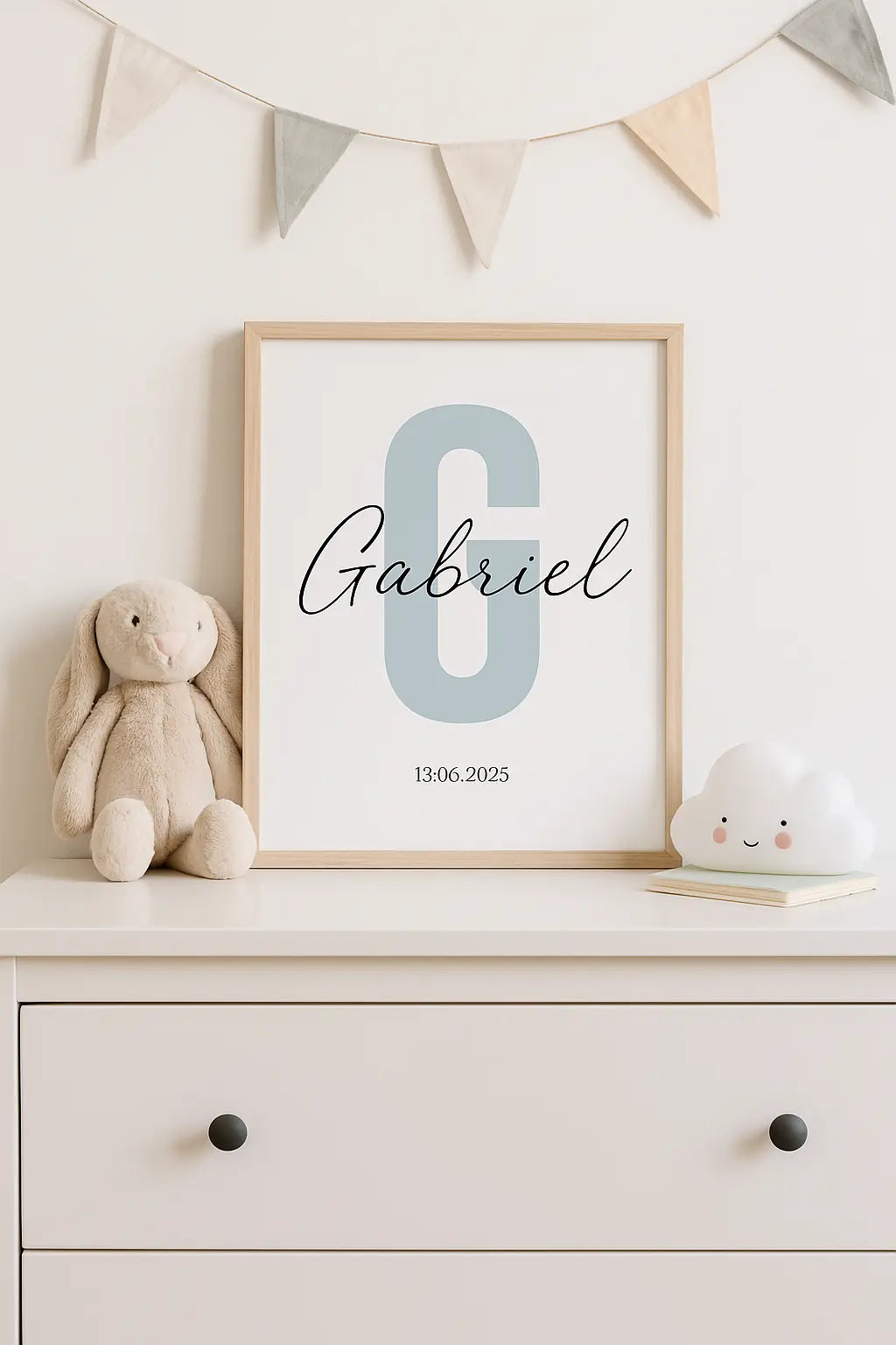 Affiche initiale personnalisée - Décoration chambre enfant FLTMfrance