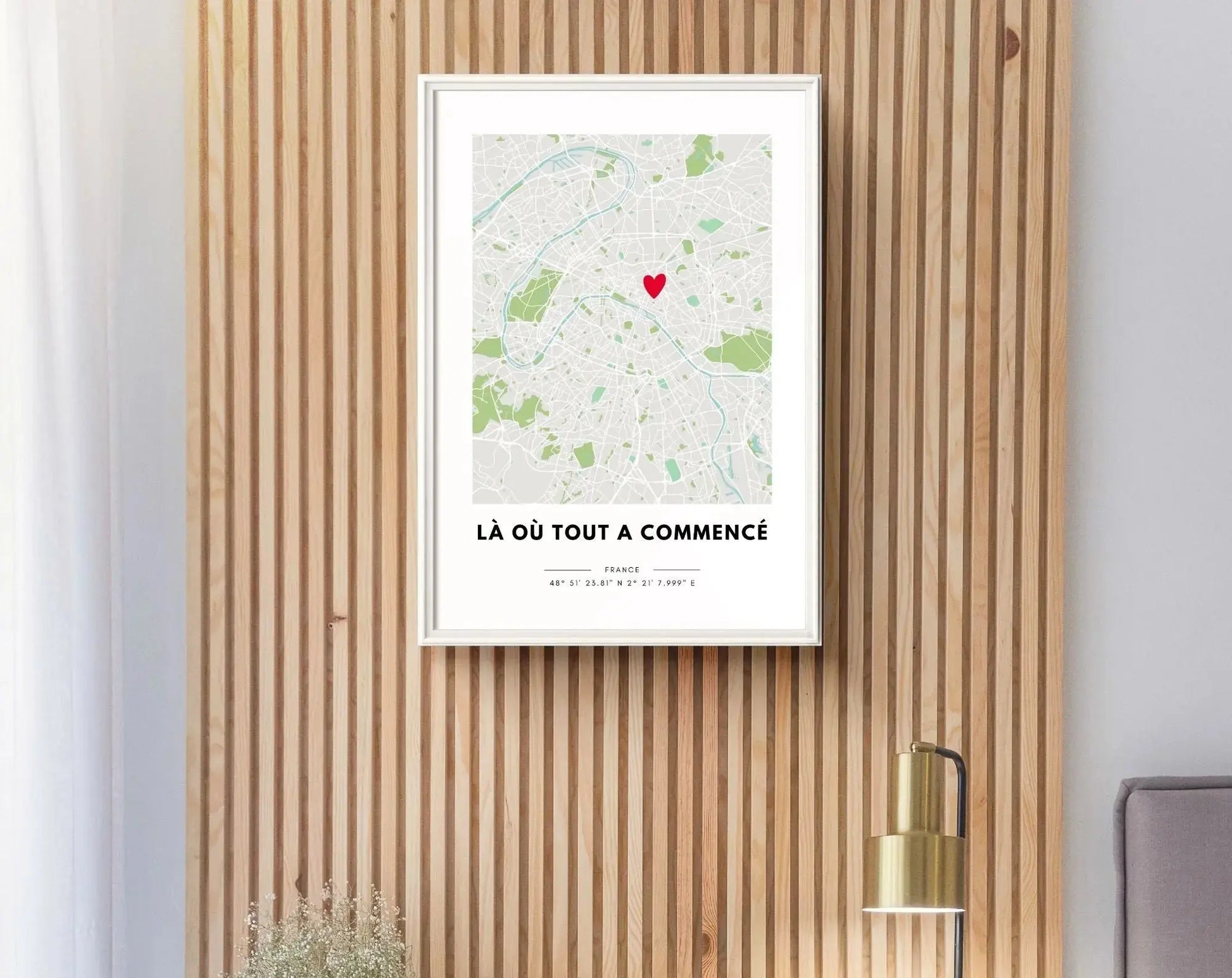 Affiche lieu de rencontre personnalisée - Carte de ville FLTMfrance