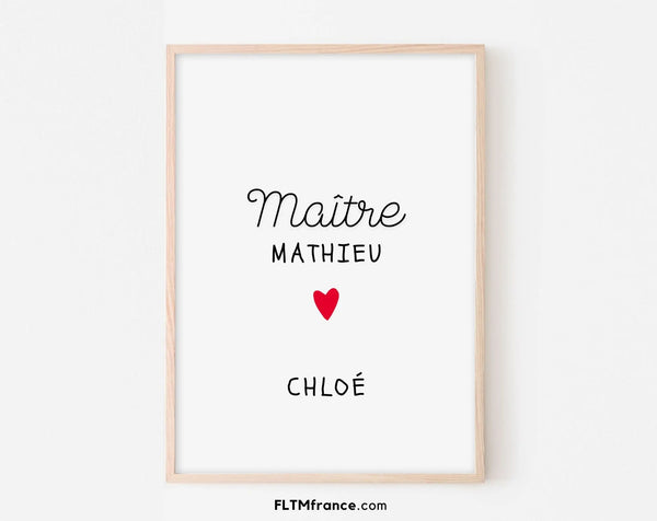 Affiche maître personnalisable - Cadeau école