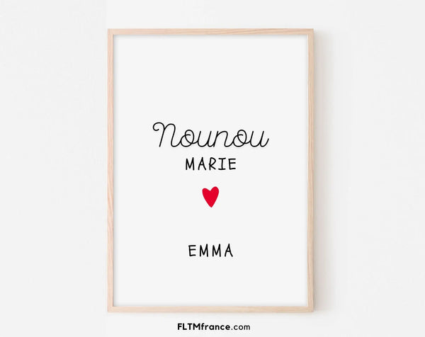 Affiche nounou personnalisable - Cadeau assistante maternelle