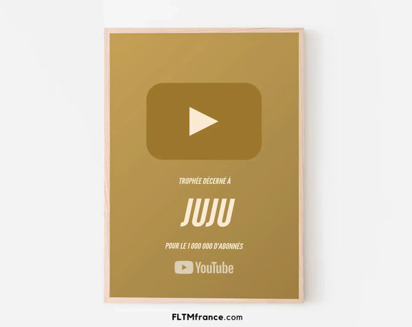 Affiche personnalisée Trophée YouTube