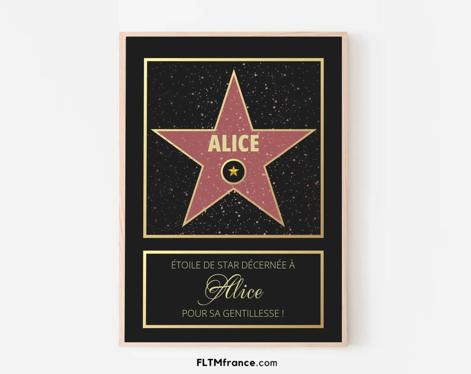 Affiche personnalisée Étoile star Hollywood FLTMfrance