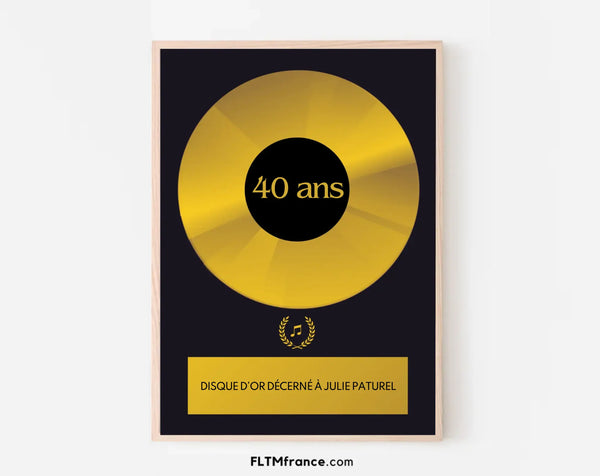 Affiche personnalisée disque d'or