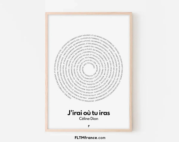 Affiche personnalisée paroles de chanson musique