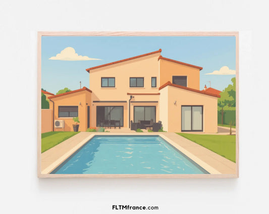 Affiche personnalisée Illustration maison FLTM