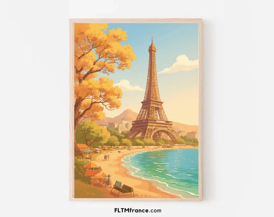 Affiche personnalisée Illustration vintage voyage FLTM