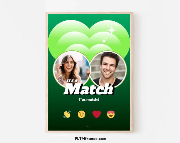 Affiche personnalisée It’s a Match - Cadeau couple