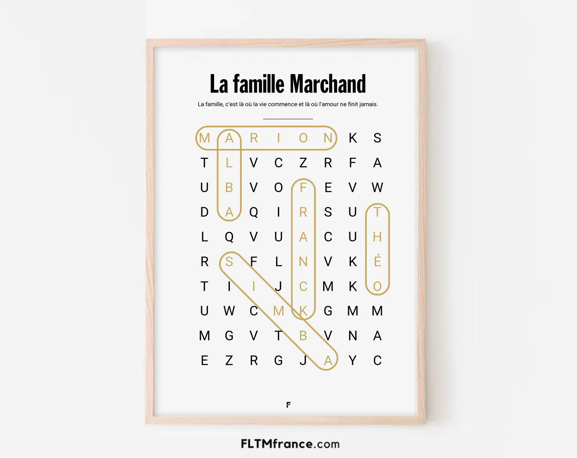 Affiche personnalisée Jeu de mots mêlés FLTM