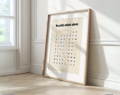 Affiche personnalisée Jeu de mots mêlés FLTM