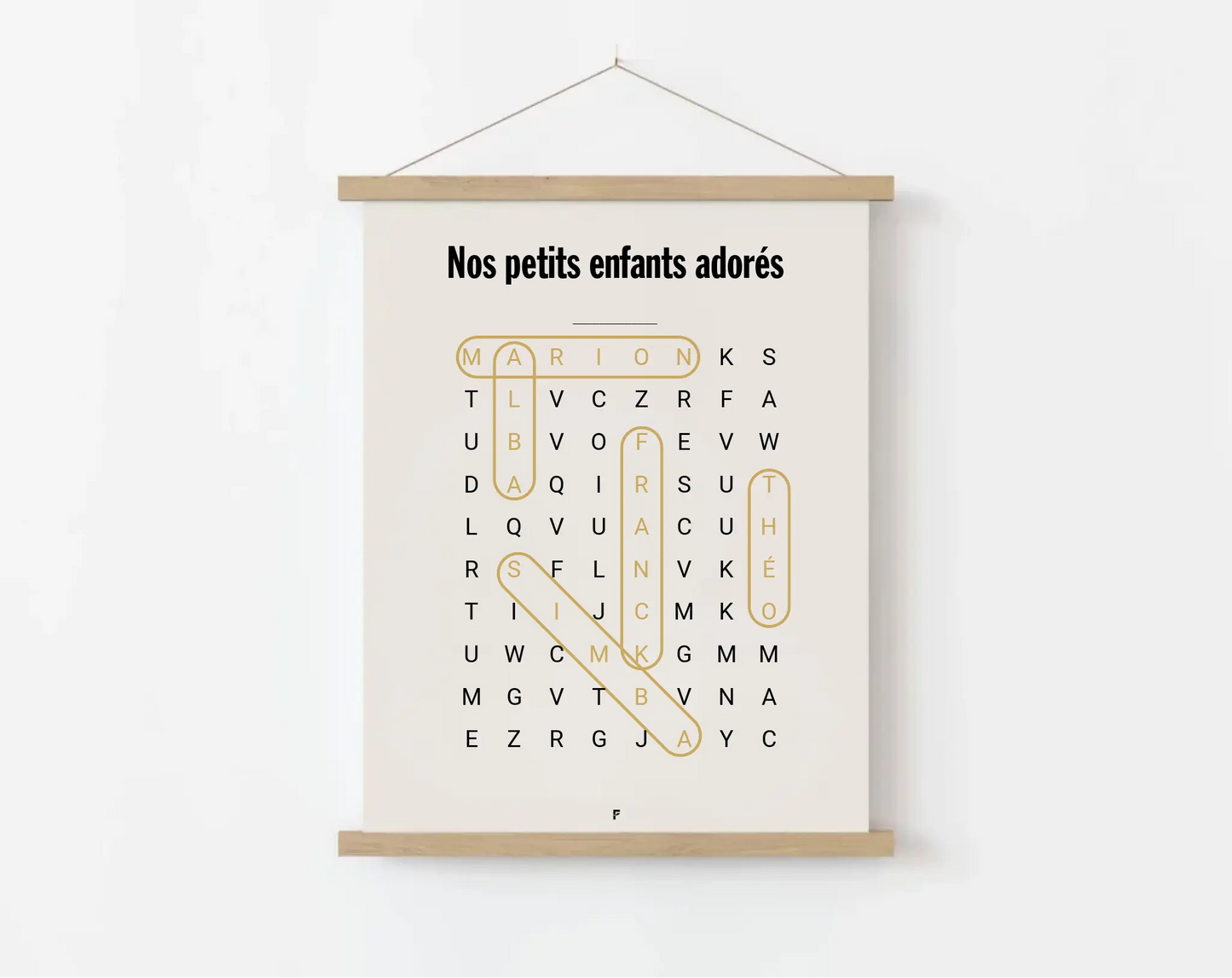Affiche personnalisée Jeu de mots mêlés FLTM