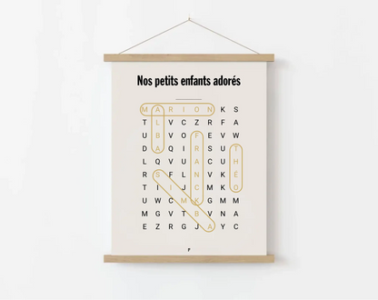 Affiche personnalisée Jeu de mots mêlés FLTM