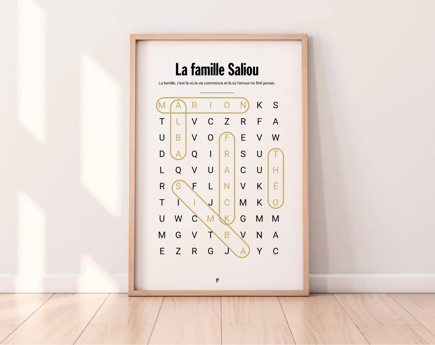 Affiche personnalisée Jeu de mots mêlés FLTM