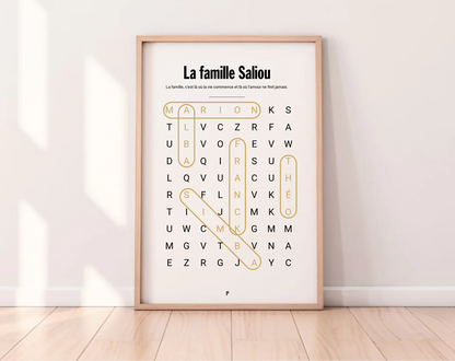 Affiche personnalisée Jeu de mots mêlés FLTM