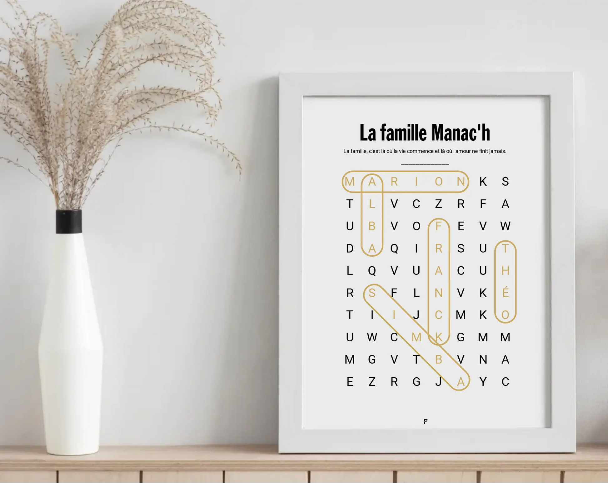 Affiche personnalisée Jeu de mots mêlés FLTM